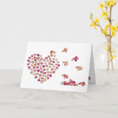 Carte Coeurs de n d'oiseaux (Fleur jaune)