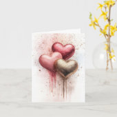 Carte Coeurs de Parties scintillant colorés Salutation d (Fleur jaune)