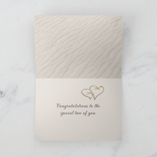 Carte Coeurs de plage mariages dans le sable (Intérieur)