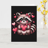 Carte Cœurs de Saint-Valentin de raton laveur (Fleur jaune)