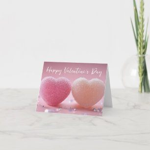 Carte Coeurs de sucre rose et blanc Salutation Valentine