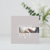 Carte Coeurs De Typographie Sauvegarder Les Dates Mince  (Debout devant)