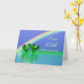 Carte Coeurs d'émeraude du 55e anniversaire (Fleur jaune)