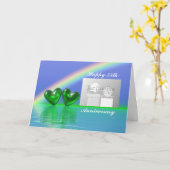 Carte Coeurs d'émeraude du 55e anniversaire (photo) (Fleur jaune)