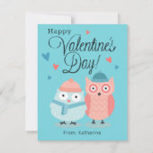 Carte Coeurs d'hibou HEUREUSE SAINTE-VALENTIN (Devant)