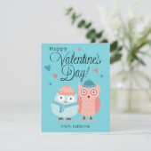 Carte Coeurs d'hibou HEUREUSE SAINTE-VALENTIN (Debout devant)