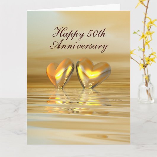 Carte Coeurs d'or (Fleur jaune)