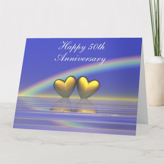 Carte Coeurs d'or du 50e anniversaire (Devant)