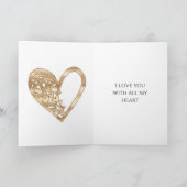 Carte Cœurs d'Or Rouge Amour (Intérieur)