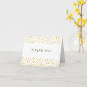 Carte Cœurs Dorés Merci (Fleur jaune)