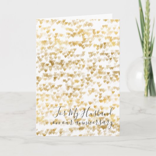 Carte Cœurs dorés romantiques pour la Saint-Valentin Je (Devant)