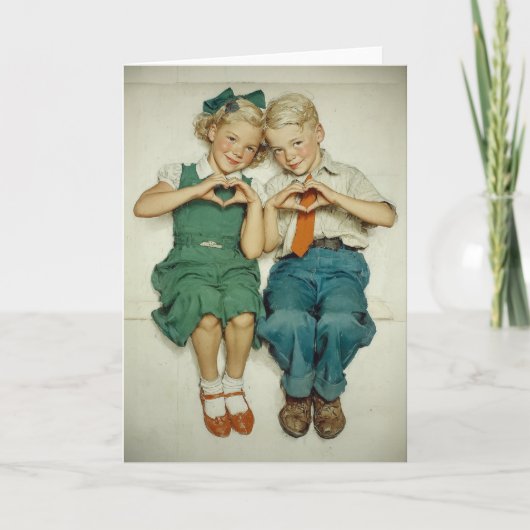 Carte Cœurs doux vintage de l'enfance (Devant)
