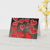 Carte Cœurs en papier mâché de soie (Fleur jaune)