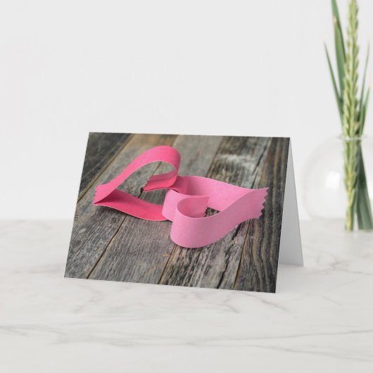 Carte cœurs en papier pour anniversaire de mariage (Devant)