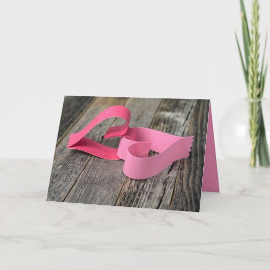 Carte cœurs en papier pour anniversaire de mariage (Devant)