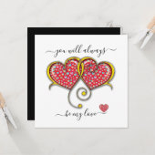 Carte Cœurs entrelacés personnalisés Élégant Saint-Valen (Devant/Arrière en situation)