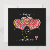 Carte Cœurs entrelacés personnalisés Élégant Saint-Valen (Dos)