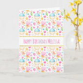 Carte Coeurs et amour Aquarelle Motif Anniversaire (Fleur jaune)