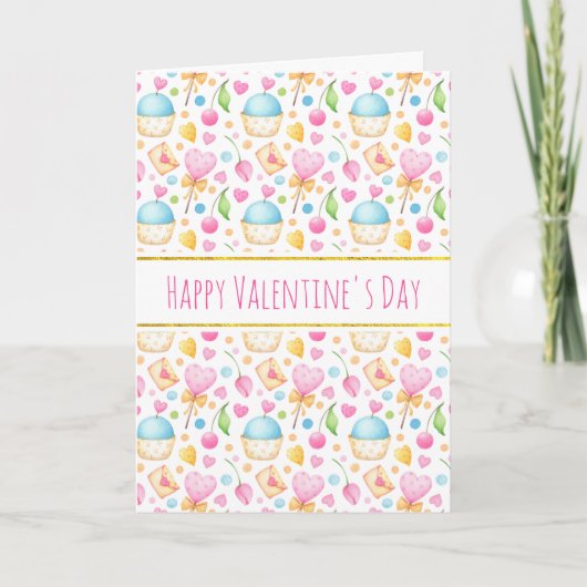 Carte Coeurs et amour Aquarelle Motif Valentine's (Devant)