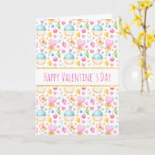 Carte Coeurs et amour Aquarelle Motif Valentine's (Fleur jaune)
