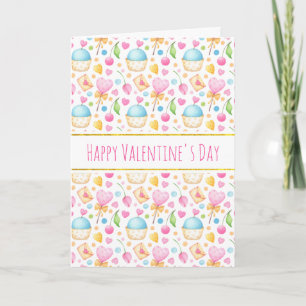 Carte Coeurs et amour Aquarelle Motif Valentine's