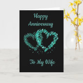 CARTE COEURS ET AMOUR SUR NOTRE ANNIVERSAIRE "FEMME" (Fleur jaune)