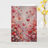 Carte Coeurs et fleurs romantiques Saint-Valentin (Fleur jaune)