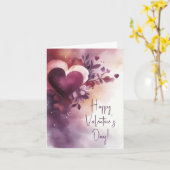 Carte Coeurs et fleurs Salutation de Valentine (Fleur jaune)