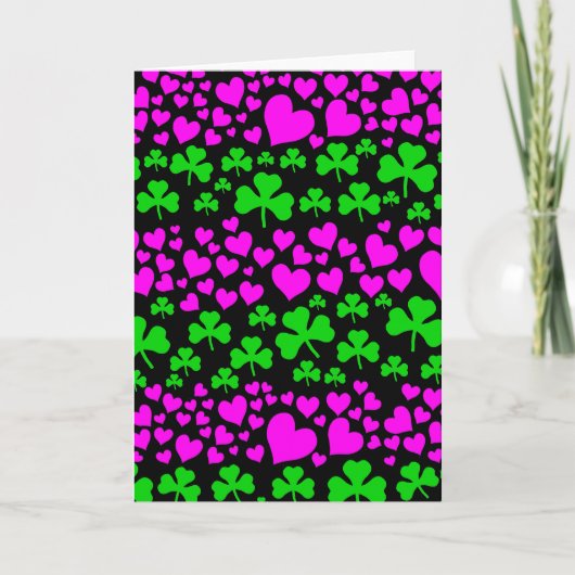 Carte coeurs et shamrocks (Devant)