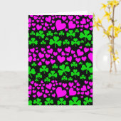 Carte coeurs et shamrocks (Fleur jaune)