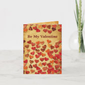 Carte Coeurs feuilles d'automne - Saint-Valentin (Devant)