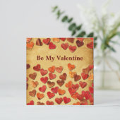 Carte Coeurs feuilles d'automne - Saint-Valentin (Debout devant)