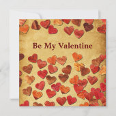 Carte Coeurs feuilles d'automne - Saint-Valentin (Devant)