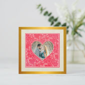 Carte Coeurs floraux rouges et roses élégants Saint-Vale (Debout devant)