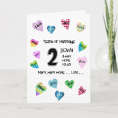 Carte Coeurs heureux 2e anniversaire (Devant)