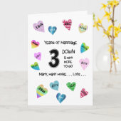 Carte Coeurs heureux 3e anniversaire (Fleur jaune)