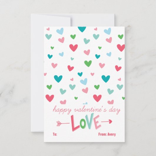 Carte Coeurs heureux Personnalisé Valentine (Devant)
