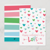 Carte Coeurs heureux Personnalisé Valentine (Devant / Derrière)