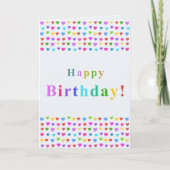 Carte Cœurs joyeux et colorés Bon Anniversaire (Devant)