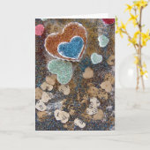 Carte Coeurs médiatiques mixtes Anniversaire (Fleur jaune)