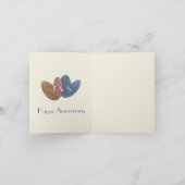 Carte Coeurs mignons de denim d'anniversaire heureux (Intérieur)