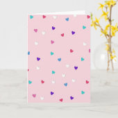 Carte Cœurs Mignons Rose (Fleur jaune)