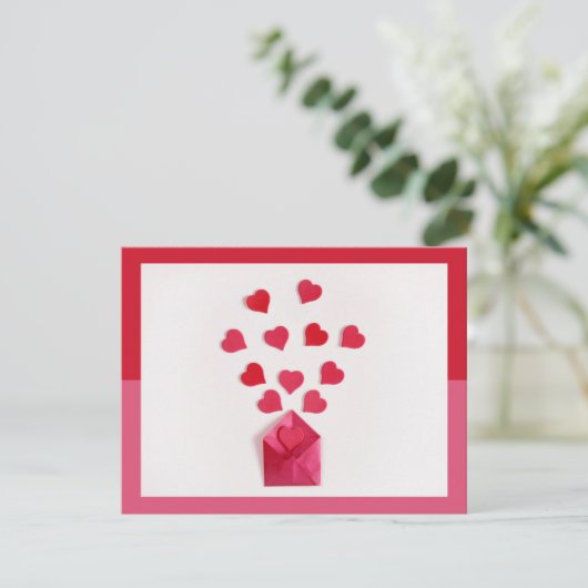 Carte Coeurs modernes Colorblock Saint Valentin (Debout devant)