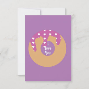 Carte Cœurs modernes de Saint-Valentin Donut Glaçage Vio