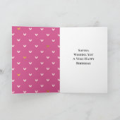Carte Coeurs or rose chic Anniversaire (Intérieur)