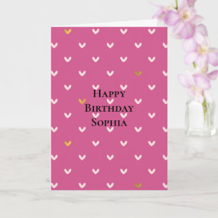 Carte Coeurs or rose chic Anniversaire