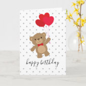 Carte Coeurs Ours Teddy Balloon personnalisé bébé (Fleur jaune)