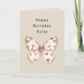 Carte Coeurs papillons Anniversaire (Devant)