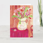 Carte Coeurs peinture florale Joyeux anniversaire (Devant)