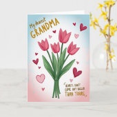 Carte Cœurs Pour Mamie (Fleur jaune)